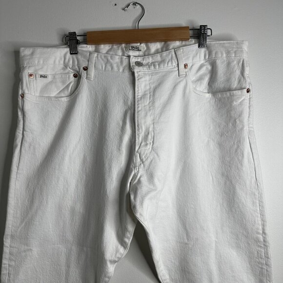 Polo Ralph Lauren Jeans Mens 40x30 White Varick Slim Straight Denim Pants RL - Picture 2 of 12
